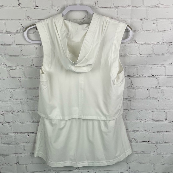 Calia by Carrie Underwood Zip Up Hooded Sleeveless Vest/Jacket White Small - Picture 2 of 7